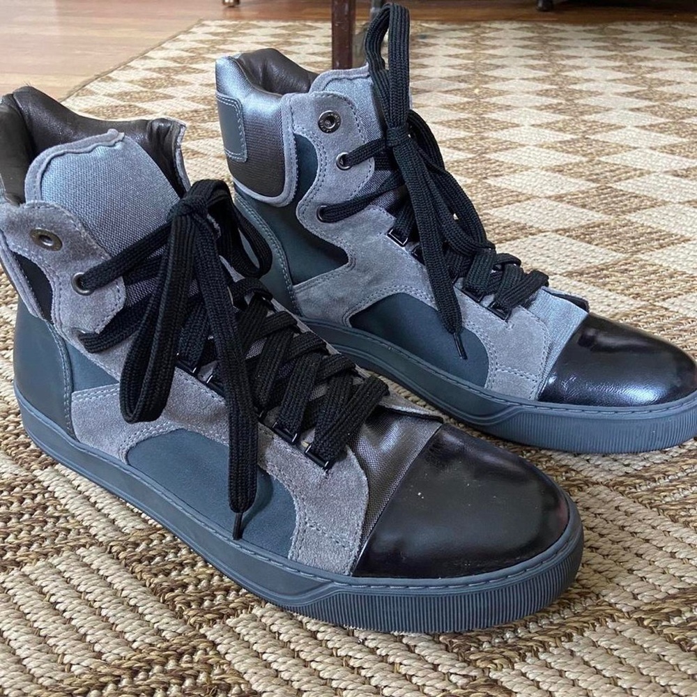 Lanvin, Size 10, Grey and Black, Sneakers